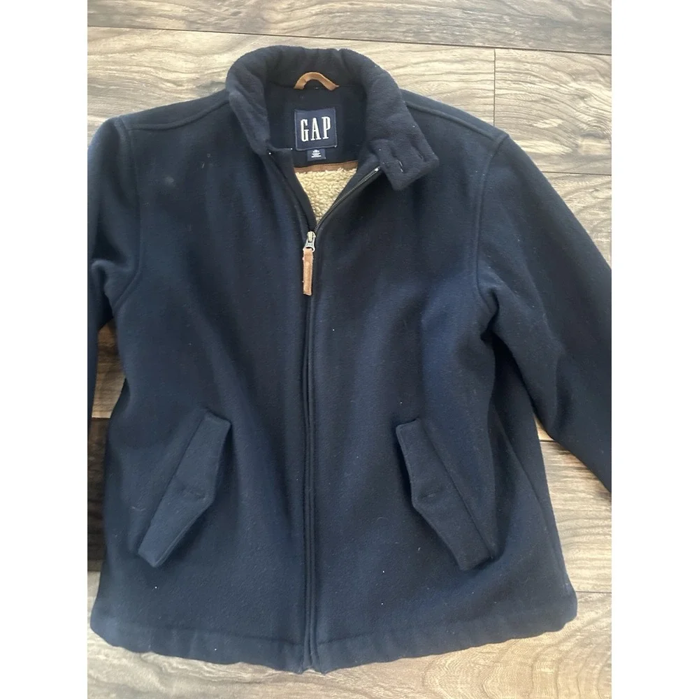 Gap Kids Youth Boys Blue Wool  Zip‎ Up Jacket with Pockets Size XL 12